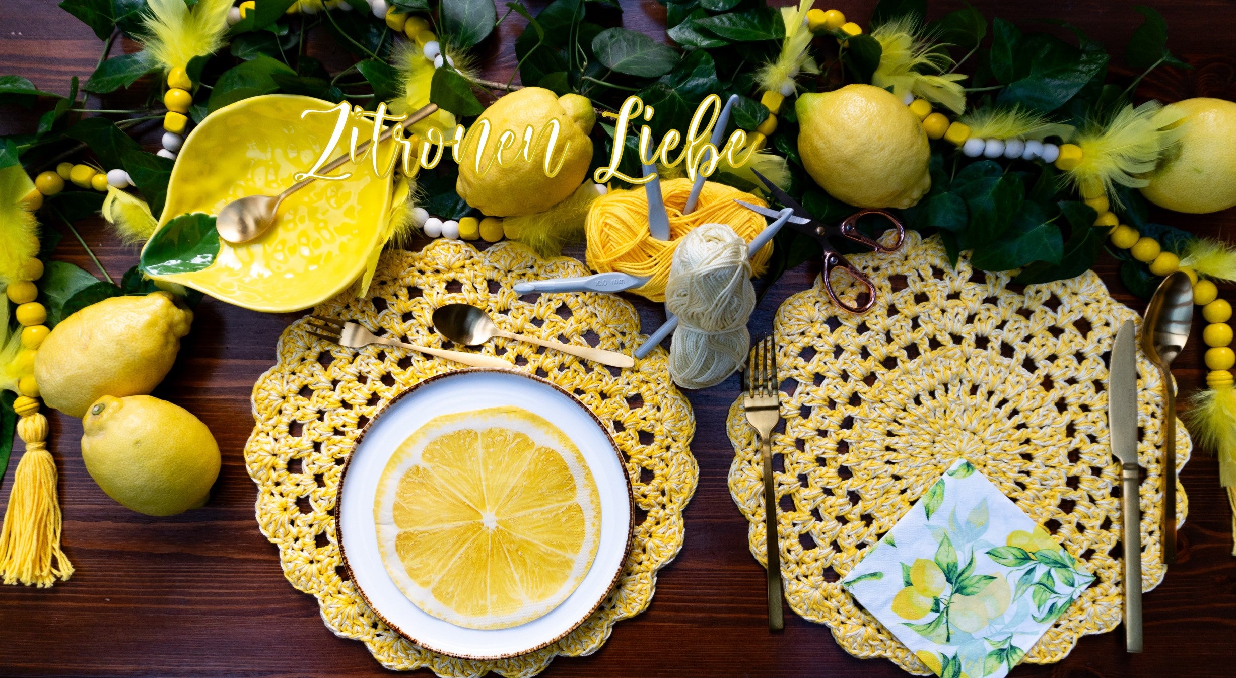 Zitronen Deko handgefertigte Häkel Platzsets Deko für deinen Tisch und Zuhause